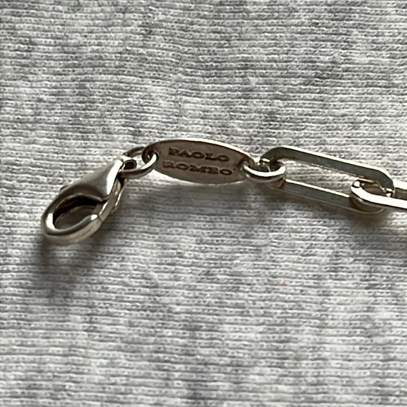 Paolo Romeo Made in Italy Sterling Silver paper clip necklace, 15-16 inches - Picture 9 of 16